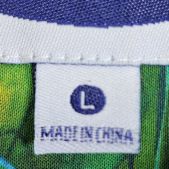 Pedialyte Tropical Print Button-Up Shirt Short Sleeve Cotton & Rayon Large - Picture 5 of 10